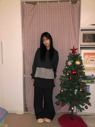 Cozy Elastic Waist Wide Skirt Button Pants