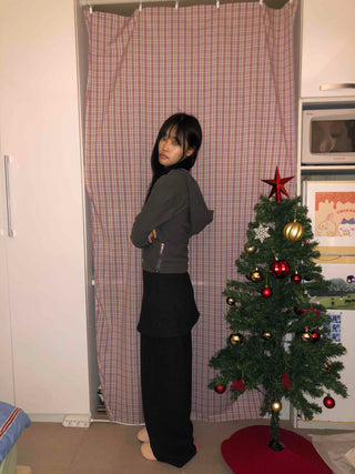 Cozy Elastic Waist Wide Skirt Button Pants