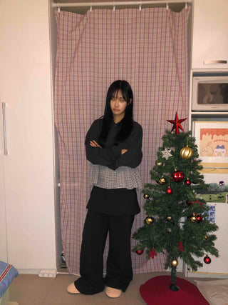 Cozy Elastic Waist Wide Skirt Button Pants