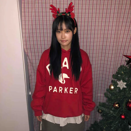 Lettering Print Oversized Hoodie