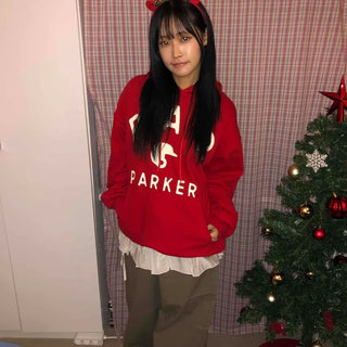 Lettering Print Oversized Hoodie