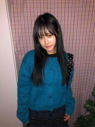 Vintage Round Neck Knit Cardigan