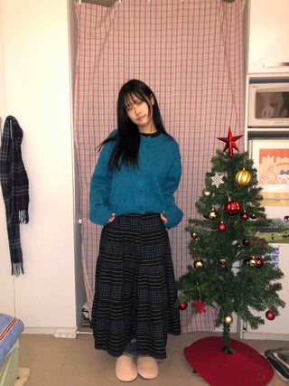 Vintage Round Neck Knit Cardigan
