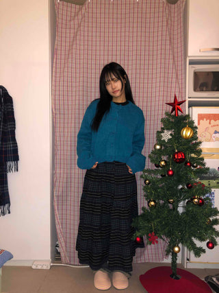 Vintage Round Neck Knit Cardigan
