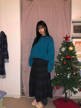 Vintage Round Neck Knit Cardigan