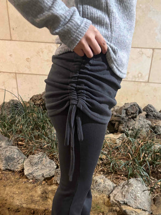 Layered Wrap Skirt Bootcut Pants