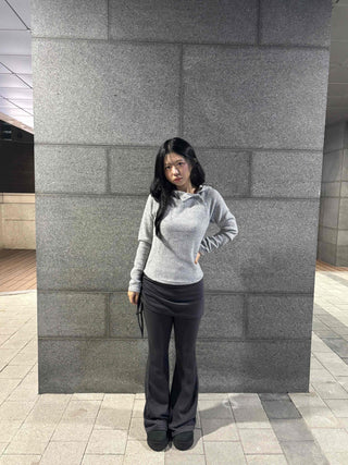 Layered Wrap Skirt Bootcut Pants