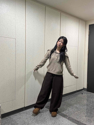 Check Cargo Back Pocket Wide Pants