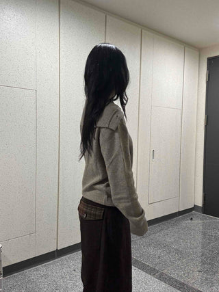 Check Cargo Back Pocket Wide Pants