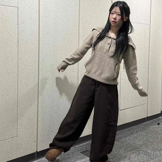Check Cargo Back Pocket Wide Pants