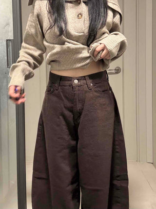 Check Cargo Back Pocket Wide Pants