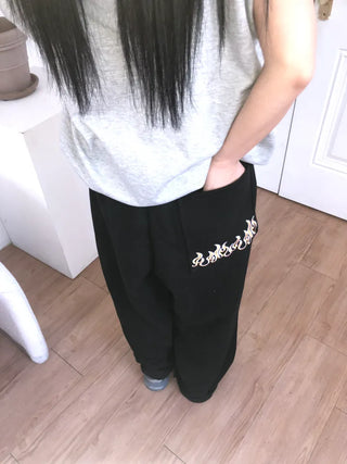 Bien Hem String Embroidery Pants