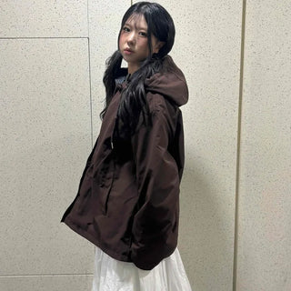 Check Loose Fit Quilted Hooded Jumper