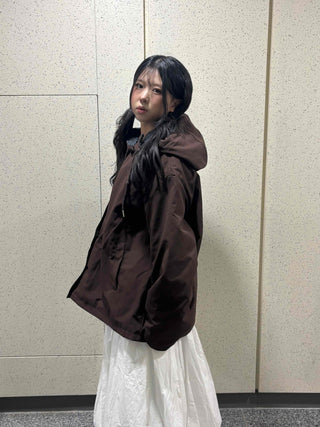 Check Loose Fit Quilted Hooded Jumper