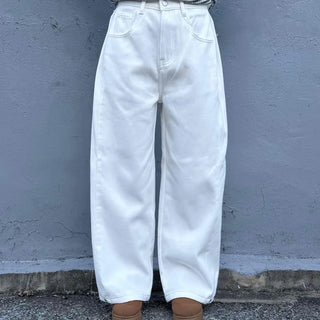 Natural Wash Balloon Fit Wide Pants
