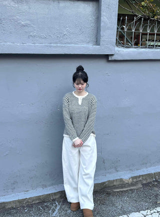 Natural Wash Balloon Fit Wide Pants