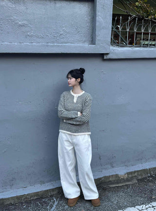 Natural Wash Balloon Fit Wide Pants