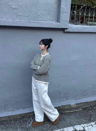 Natural Wash Balloon Fit Wide Pants