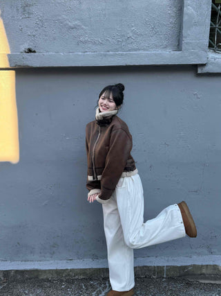 Natural Wash Balloon Fit Wide Pants