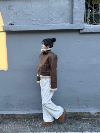 Natural Wash Balloon Fit Wide Pants