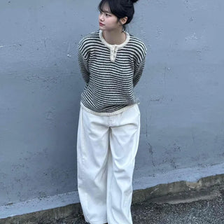Natural Wash Balloon Fit Wide Pants