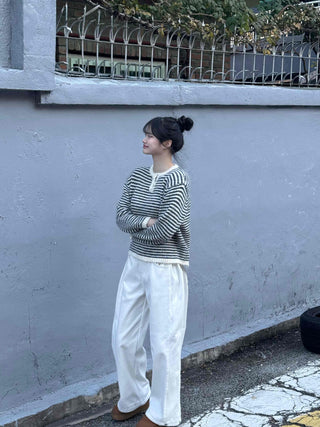 Natural Wash Balloon Fit Wide Pants