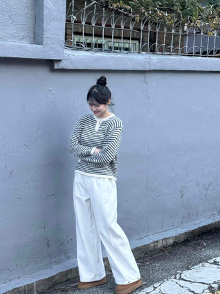 Natural Wash Balloon Fit Wide Pants