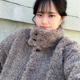 High-neck Sherpa Fur Jacket