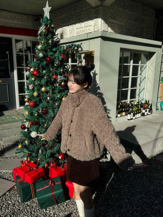 High-neck Sherpa Fur Jacket