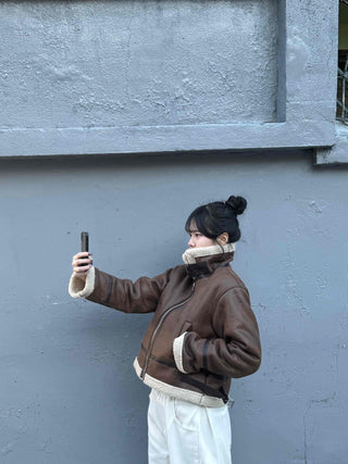 Casual Loose Fit Shearling Jacket