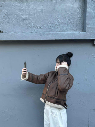 Casual Loose Fit Shearling Jacket