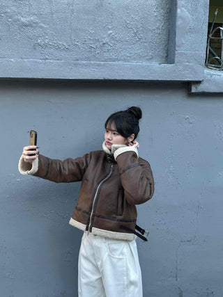 Casual Loose Fit Shearling Jacket
