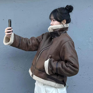 Casual Loose Fit Shearling Jacket