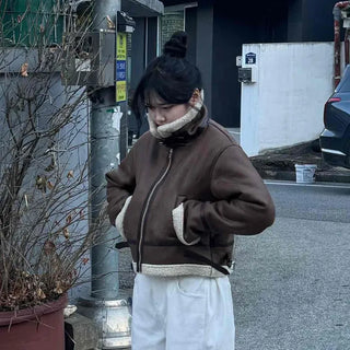 Casual Loose Fit Shearling Jacket