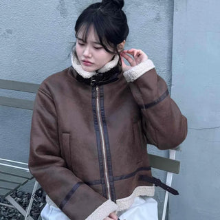Casual Loose Fit Shearling Jacket