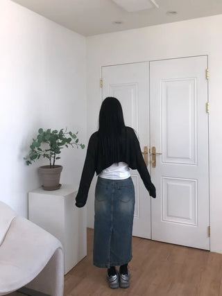 Molly Vintage Washed Denim Long Skirt