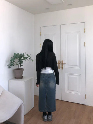 Molly Vintage Washed Denim Long Skirt