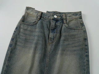 Molly Vintage Washed Denim Long Skirt