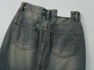 Molly Vintage Washed Denim Long Skirt