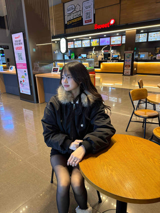 Oversized Bomber Jacket with Stitch Detail