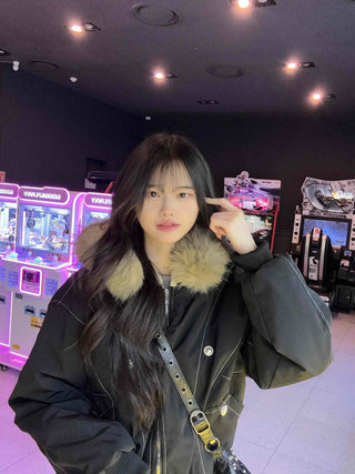 Oversized Bomber Jacket with Stitch Detail