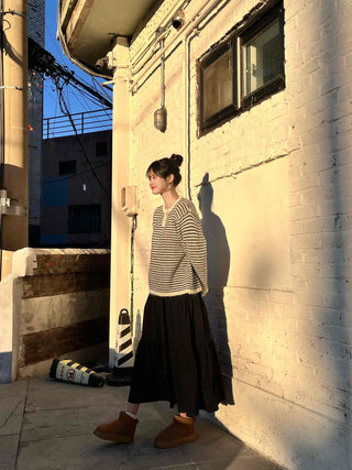 Casual Tier Elastic Maxi Skirt