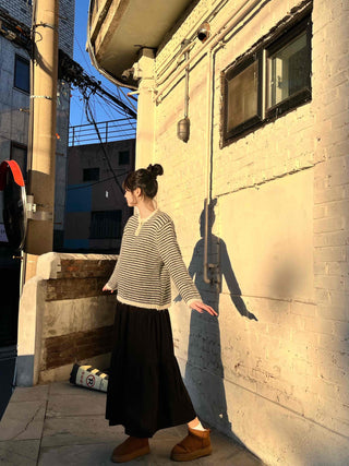 Casual Tier Elastic Maxi Skirt