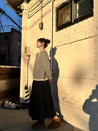 Casual Tier Elastic Maxi Skirt