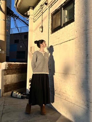 Casual Tier Elastic Maxi Skirt