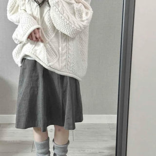 Fluffy Cable Balloon Sleeve Knit