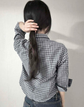 Standard Fit Check Loose Collar Shirt