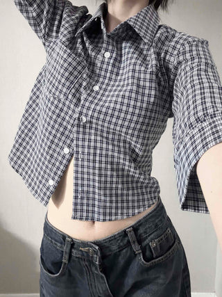 Standard Fit Check Loose Collar Shirt