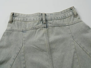 Lean Asymmetrical Denim Midi Skirt