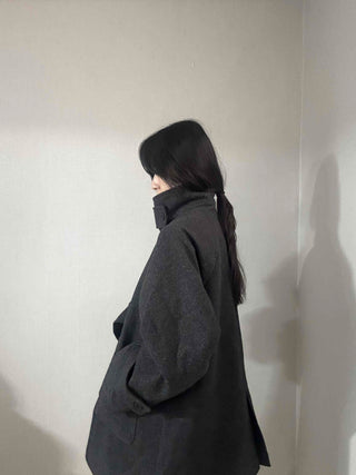 Big Collar A-Line Oversized Quilted Coat